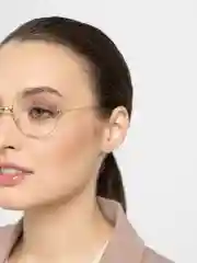 Золотой имиджевые очки унисекс, круглые