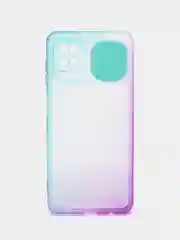 Мятный чехол для Samsung Galaxy A12 (Самсунг Гэлакси А12), со шторкой для защиты камеры