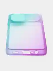 Мятный чехол для Samsung Galaxy A12 (Самсунг Гэлакси А12), со шторкой для защиты камеры
