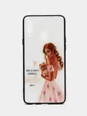 Белый чехол на Samsung A20S, из стекла