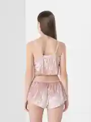 Розовый пижама женская: топ и шорты