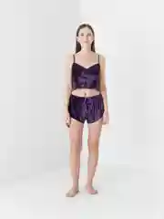 Фиолетовый пижама женская: топ и шорты