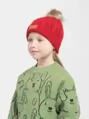 Алый шапка, детская, вязаная, зимняя, унисекс