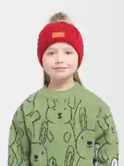 Алый шапка, детская, вязаная, зимняя, унисекс