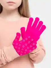 Розовый перчатки вязаные, детские, 5-12 лет
