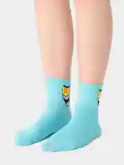 Бирюзовый носки "Губка Боб Квадратные Штаны" (Sponge Bob Square Pants), унисекс