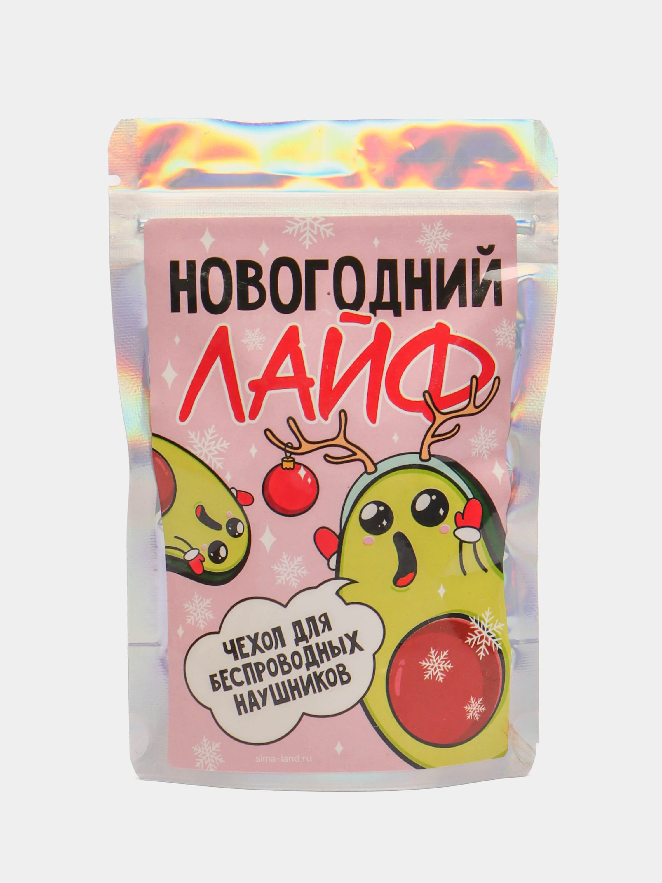 Зеленый чехол для наушников "Новогодний"