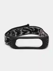 Тёмно-серый ремешок на липучке для Xiaomi Mi Band 3, 4, 5, 6, 7 Сяоми Ми Банд, тканевый, нейлоновый