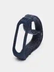 Индиго ремешок на липучке для Xiaomi Mi Band 3, 4, 5, 6, 7 Сяоми Ми Банд, тканевый, нейлоновый