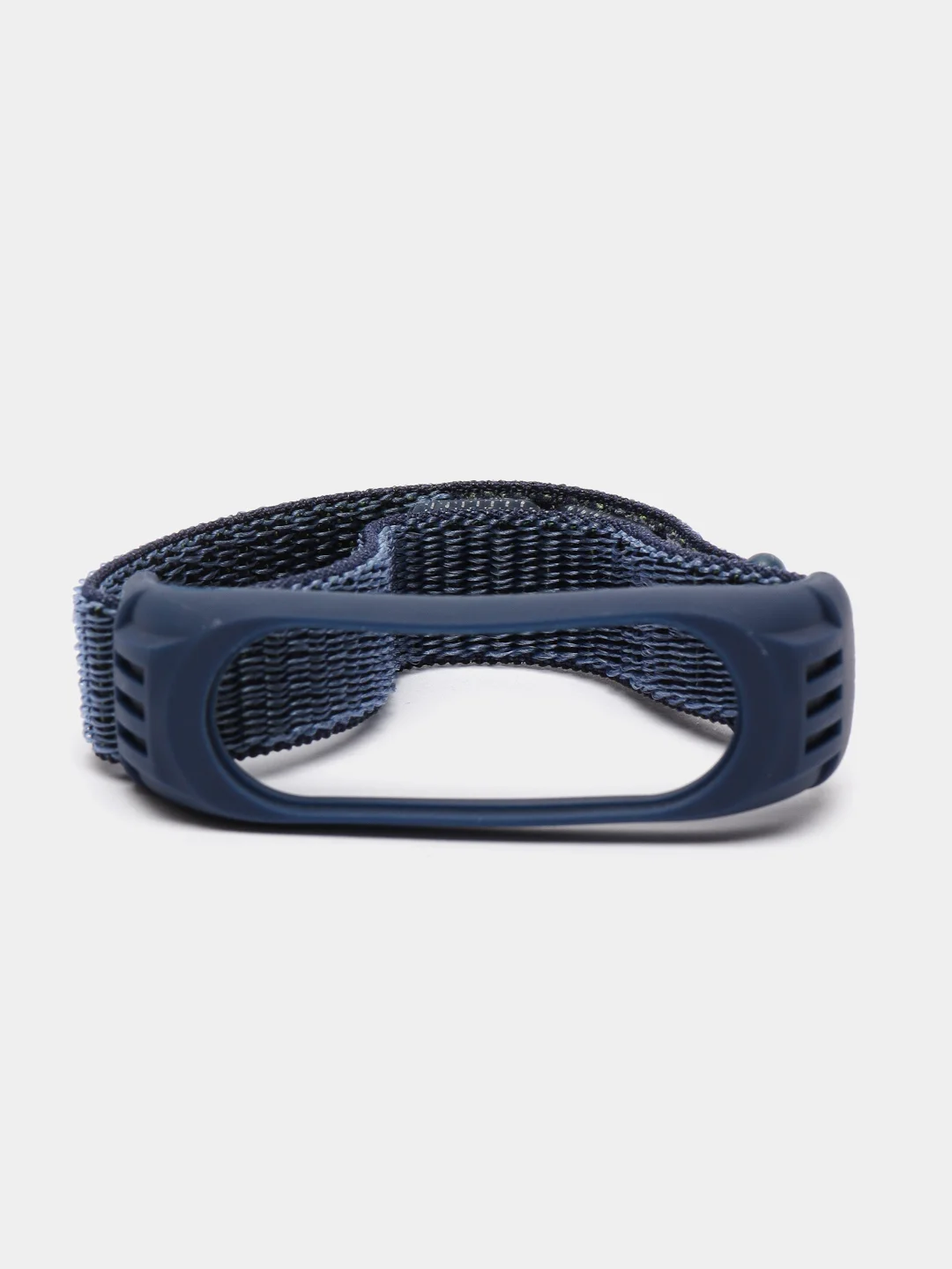 Индиго ремешок на липучке для Xiaomi Mi Band 3, 4, 5, 6, 7 Сяоми Ми Банд, тканевый, нейлоновый