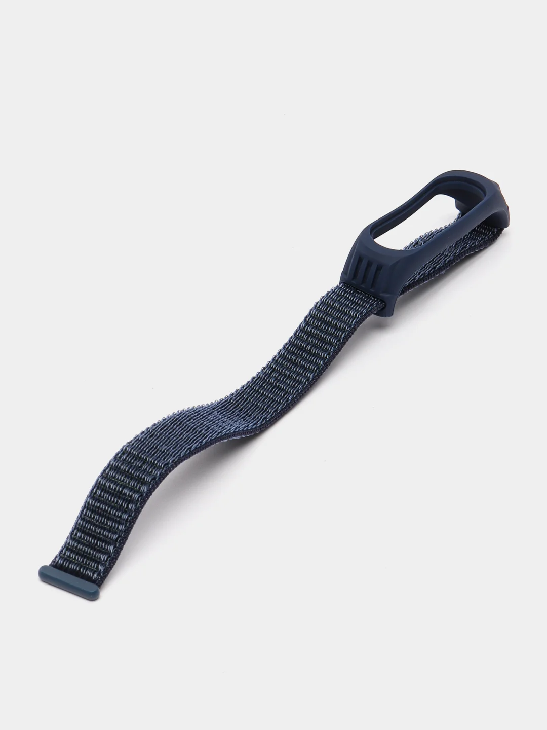 Индиго ремешок на липучке для Xiaomi Mi Band 3, 4, 5, 6, 7 Сяоми Ми Банд, тканевый, нейлоновый