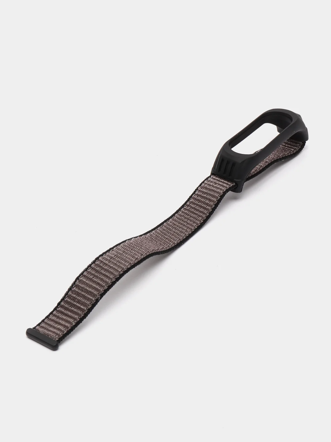 Тёмно-коричневый ремешок на липучке для Xiaomi Mi Band 3, 4, 5, 6, 7 Сяоми Ми Банд, тканевый, нейлоновый