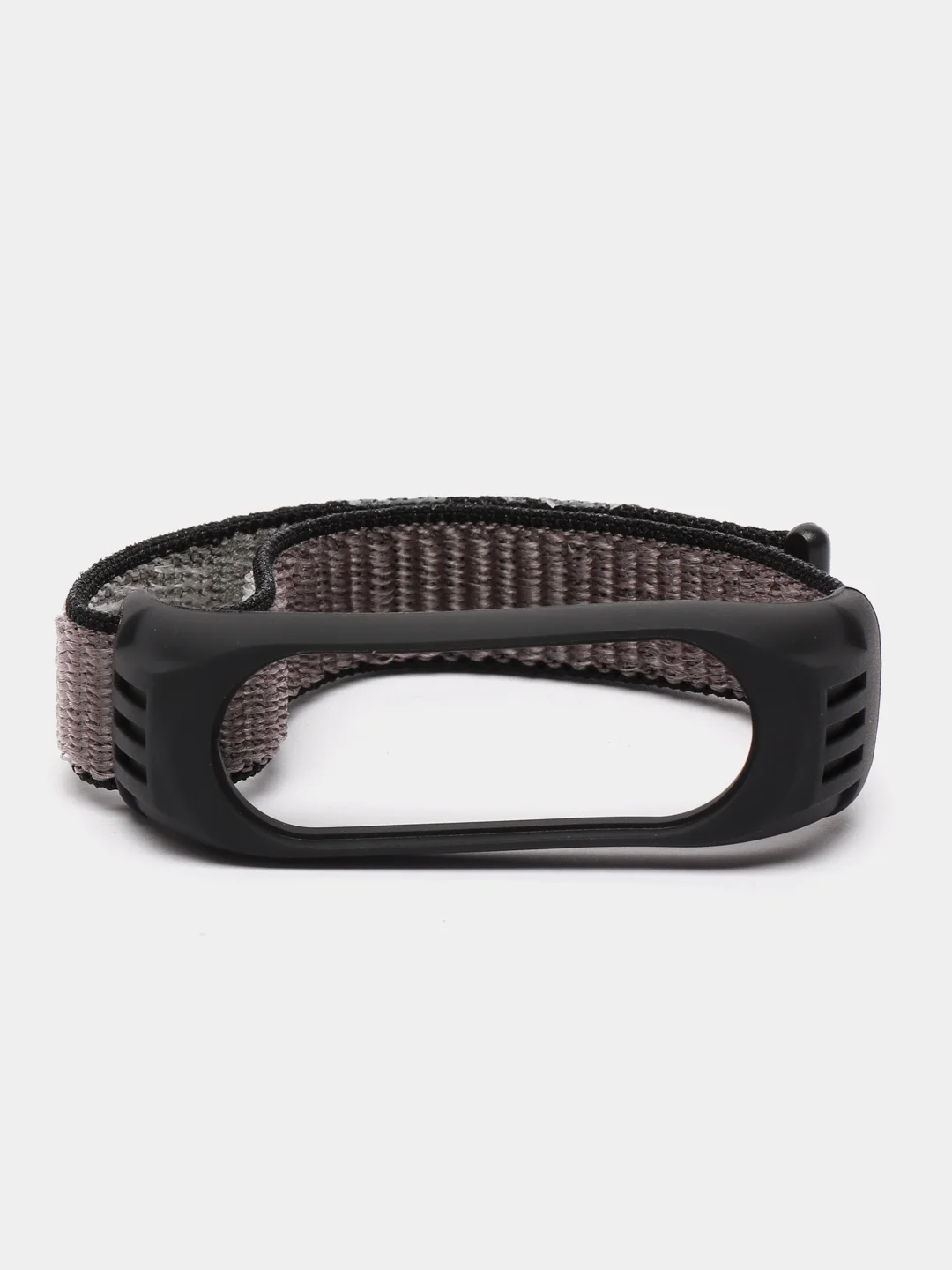 Тёмно-коричневый ремешок на липучке для Xiaomi Mi Band 3, 4, 5, 6, 7 Сяоми Ми Банд, тканевый, нейлоновый
