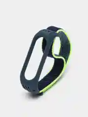Серебряный ремешок на липучке для Xiaomi Mi Band 3, 4, 5, 6, 7 Сяоми Ми Банд, тканевый, нейлоновый