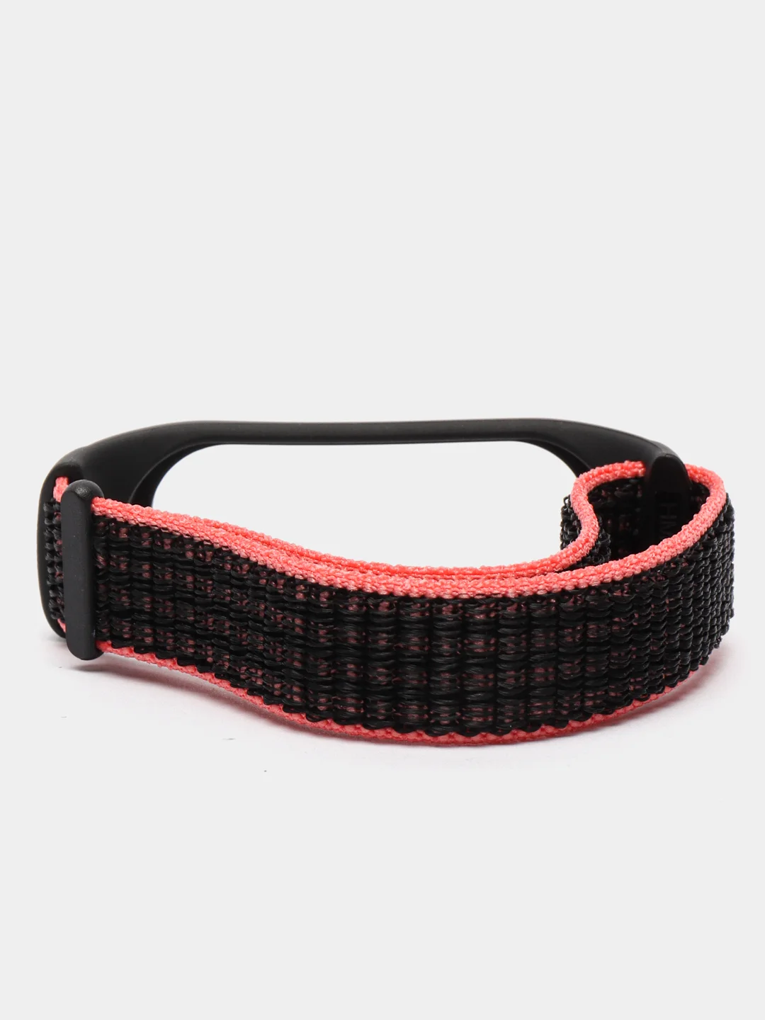 Угольный ремешок на липучке для Xiaomi Mi Band 3, 4, 5, 6, 7 Сяоми Ми Банд, тканевый, нейлоновый