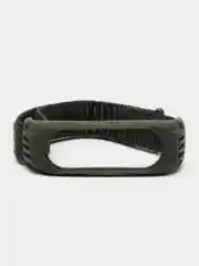 Тёмно-зелёный ремешок на липучке для Xiaomi Mi Band 3, 4, 5, 6, 7 Сяоми Ми Банд, тканевый, нейлоновый