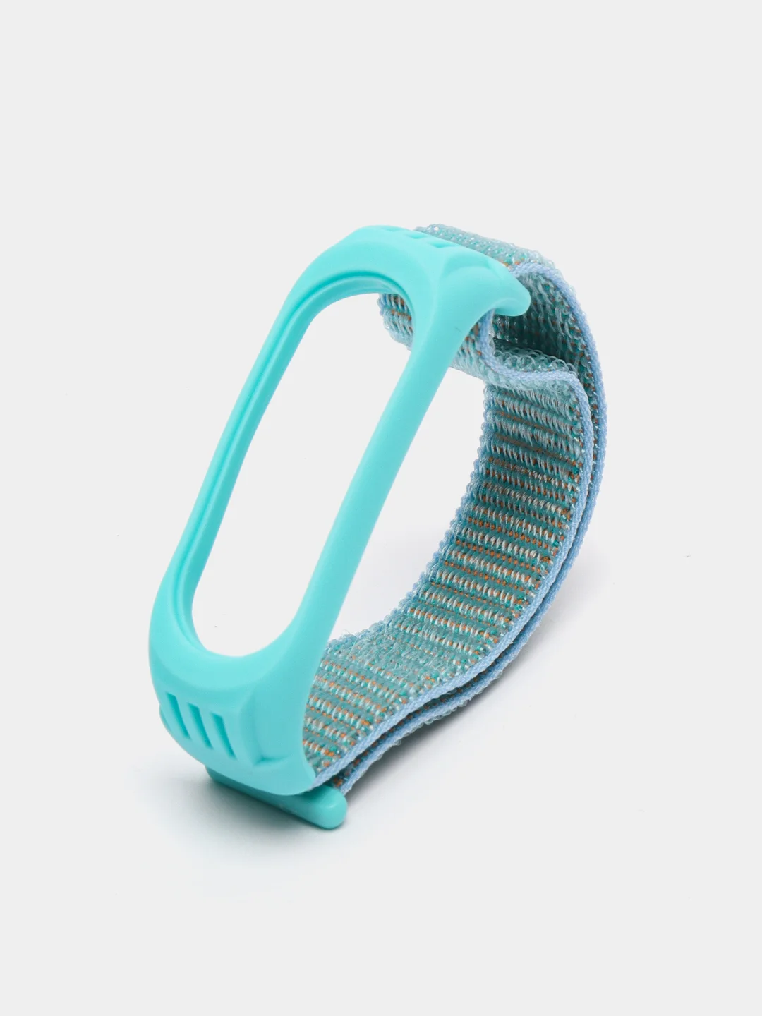 Небесно-голубой ремешок на липучке для Xiaomi Mi Band 3, 4, 5, 6, 7 Сяоми Ми Банд, тканевый, нейлоновый