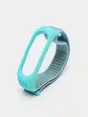 Небесно-голубой ремешок на липучке для Xiaomi Mi Band 3, 4, 5, 6, 7 Сяоми Ми Банд, тканевый, нейлоновый