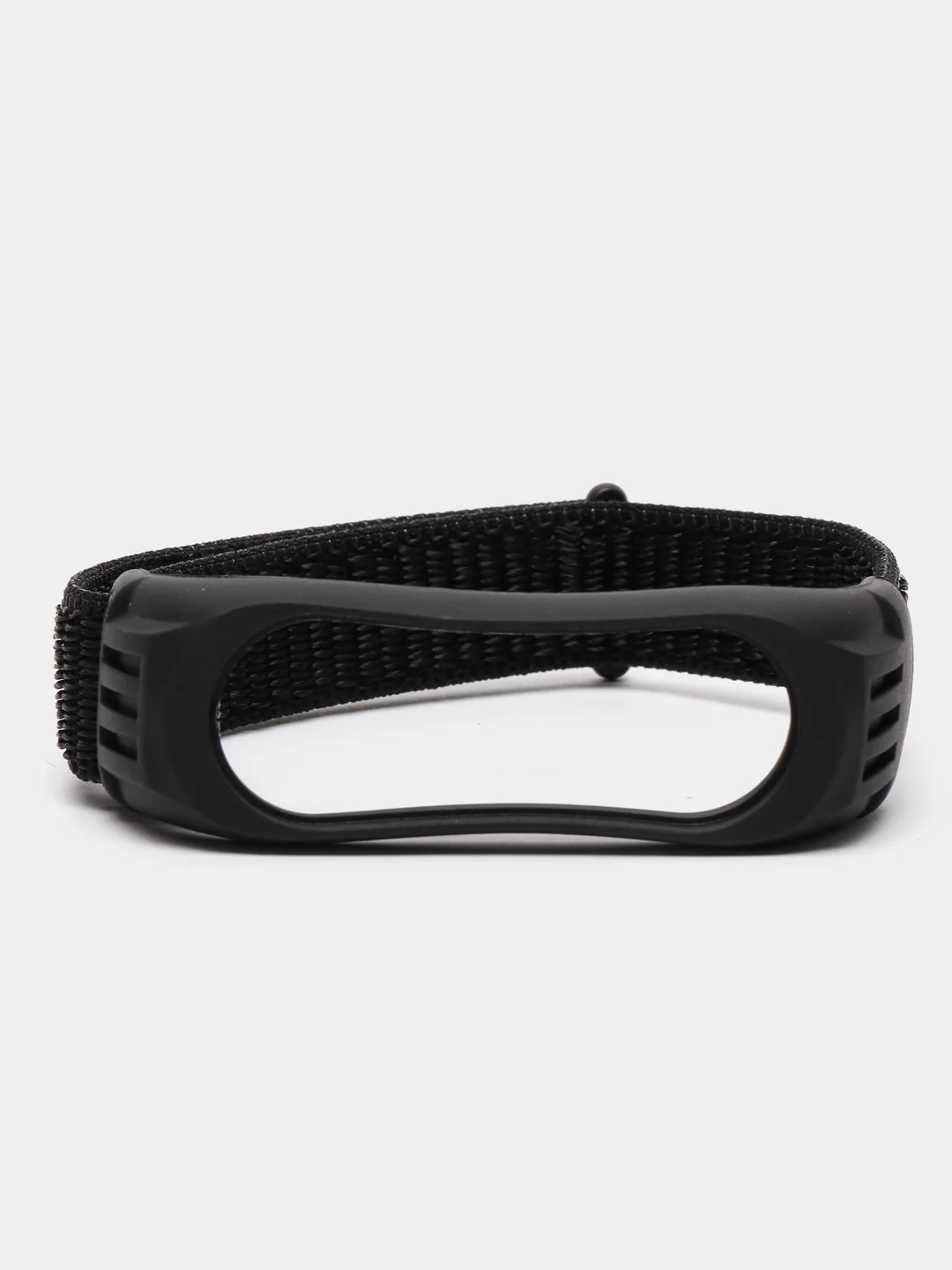 Черный ремешок на липучке для Xiaomi Mi Band 3, 4, 5, 6, 7 Сяоми Ми Банд, тканевый, нейлоновый