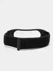 Черный ремешок на липучке для Xiaomi Mi Band 3, 4, 5, 6, 7 Сяоми Ми Банд, тканевый, нейлоновый