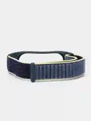 Синий меланж ремешок на липучке для Xiaomi Mi Band 3, 4, 5, 6, 7 Сяоми Ми Банд, тканевый, нейлоновый