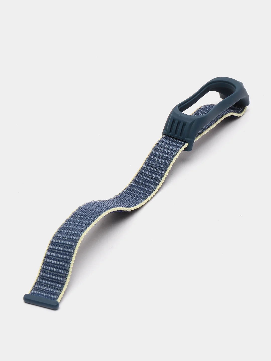 Синий меланж ремешок на липучке для Xiaomi Mi Band 3, 4, 5, 6, 7 Сяоми Ми Банд, тканевый, нейлоновый