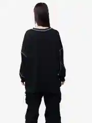 Oversized свитшот с крупными швами  наружу, черный