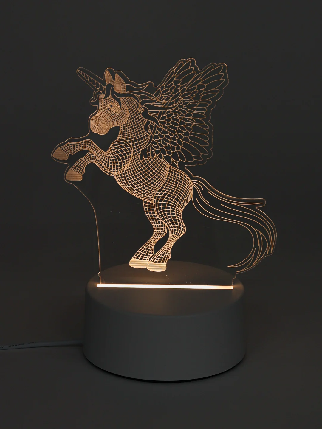 Бирюзовый светильник-ночник 3D, светодиодный LED, USB, 3 цвета, с блоком питания