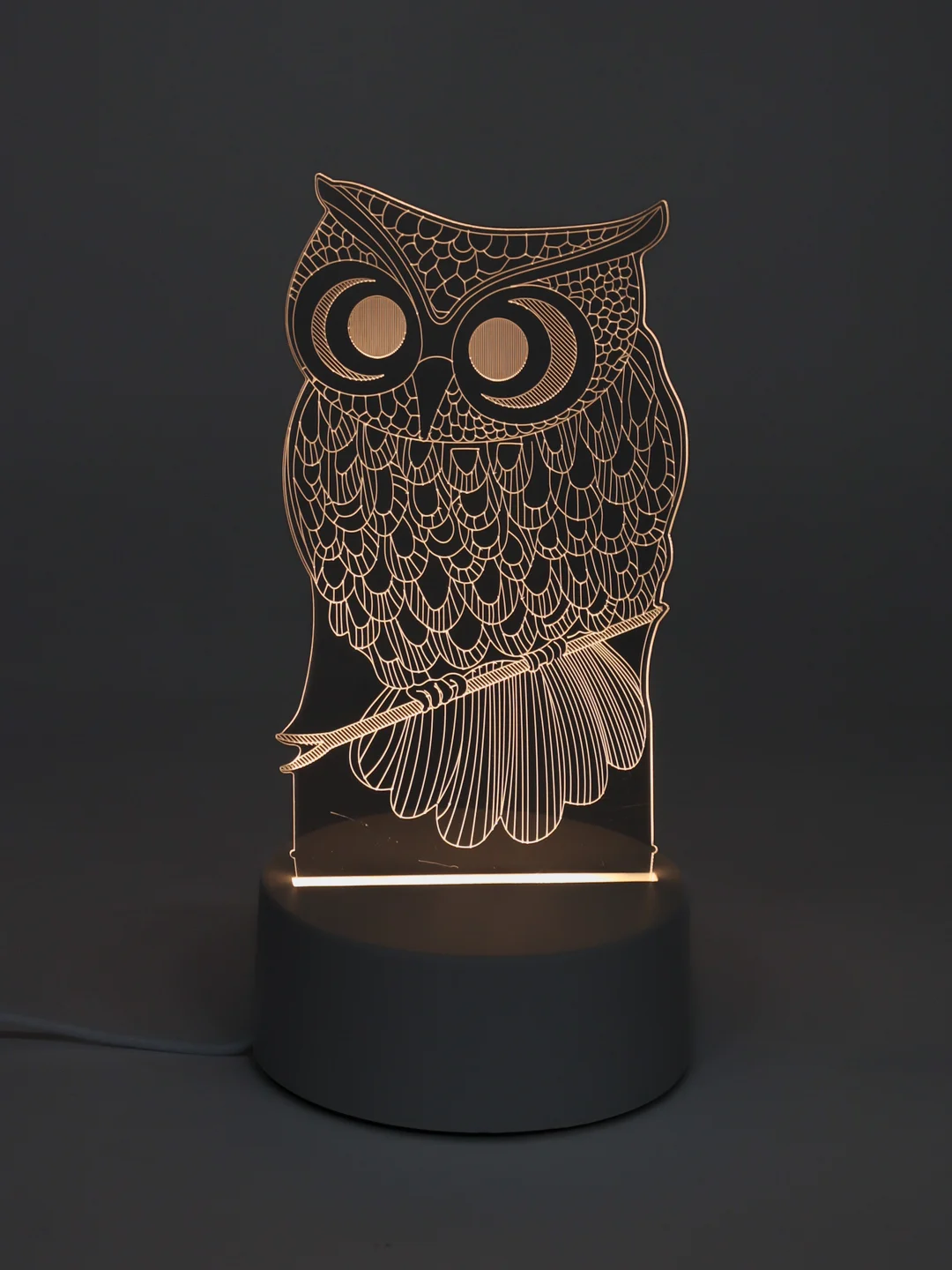 Бронзовый светильник-ночник 3D, светодиодный LED, USB, 3 цвета, с блоком питания