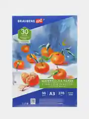 Бумага для акварели А3, 30л., 270 г/м2, BRAUBERG ART CLASSIC, Мандарины, 114402