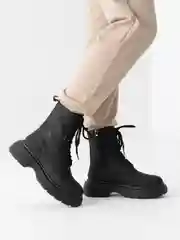 Зелёный хаки ботинки женские удобные теплые