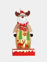 Карамельный украшение новогоднее, светящиеся фигурки Деда Мороза, Оленя и Снеговика