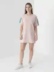 Пудровый платье женское, туника, oversize, платье для дома, домашний костюм