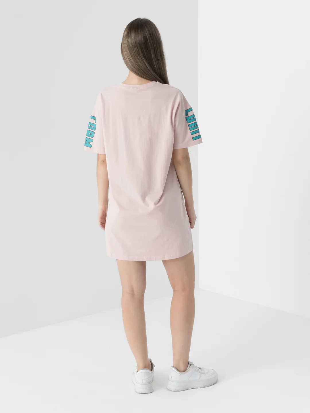 Пудровый платье женское, туника, oversize, платье для дома, домашний костюм