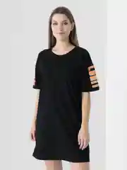 Черный платье женское, туника, oversize, платье для дома, домашний костюм