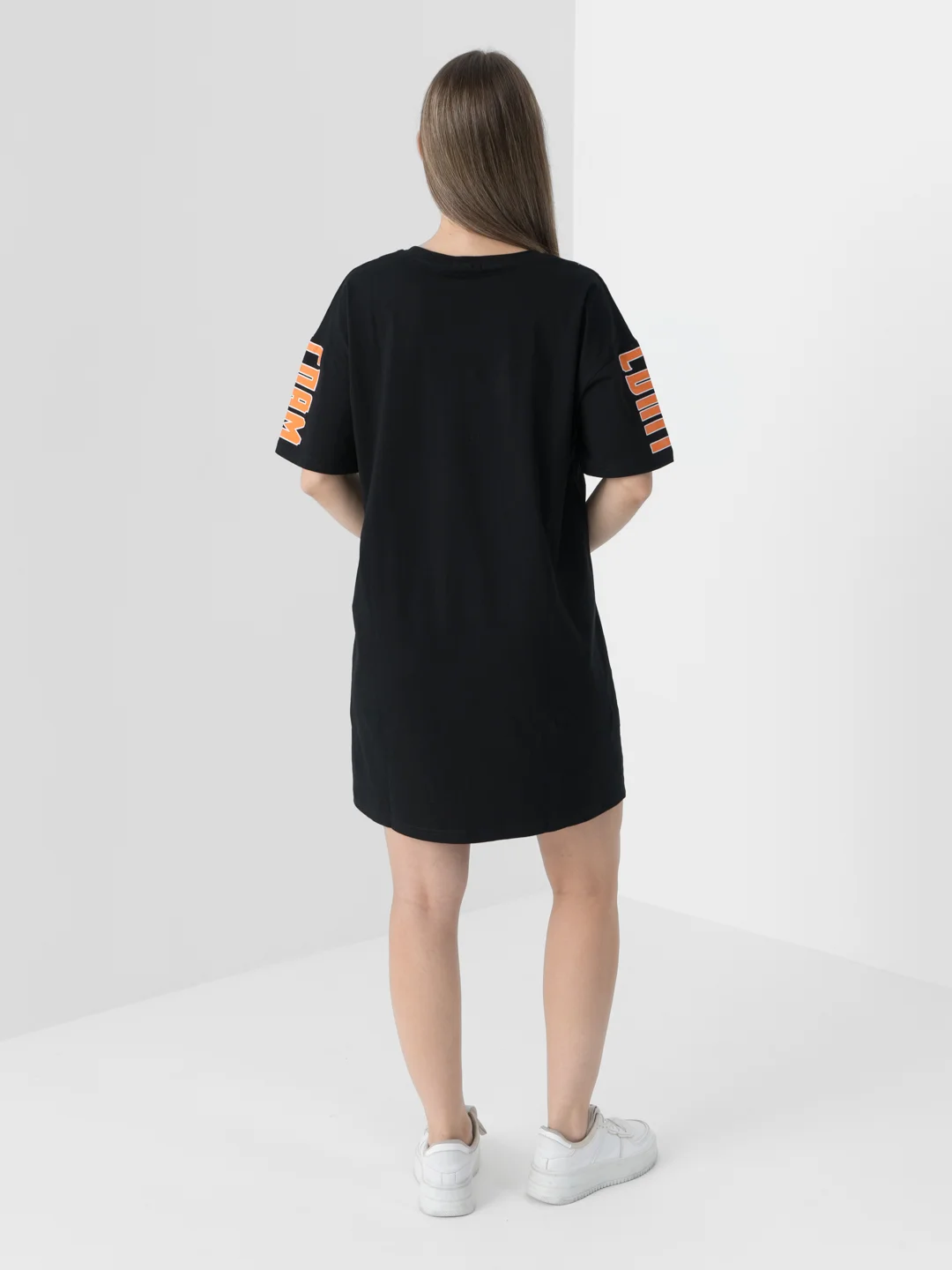 Черный платье женское, туника, oversize, платье для дома, домашний костюм