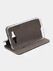 Серебряный чехол книжка на Samsung Galaxy J2 Prime / Galaxy Grand Prime, Самсунг Галакси Джи2 Прайм