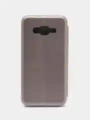Серебряный чехол книжка на Samsung Galaxy J2 Prime / Galaxy Grand Prime, Самсунг Галакси Джи2 Прайм