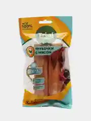 Трубочки жевательные Triol Dental, для мелких и средних собак, с мясом, 12,5 см, 2 штуки