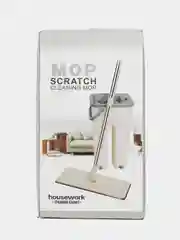 Светло-жёлтый комплект для уборки Scratch Cleaning Mop: швабра, ведро с отжимом (6 л) и насадка тряпка