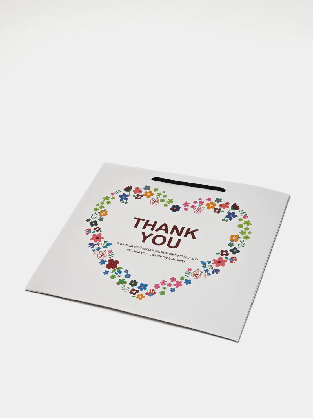 Розовый подарочный бумажный пакет "Thank You"