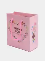 Розовый подарочный бумажный пакет "Thank You"