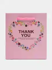 Розовый подарочный бумажный пакет "Thank You"