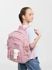 Лавандовый милый школьный рюкзак в корейском стиле с брелком,  Hello Kitty
