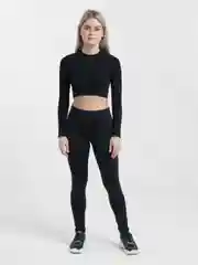 Черный легинсы спортивные Lacos, с завышенной талией
