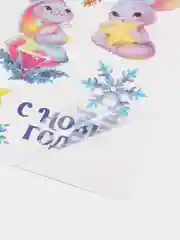 Зеленый новогодняя наклейка на окно
