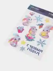 Зеленый новогодняя наклейка на окно