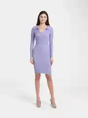 Сиреневый платье поло, лапша, карандаш