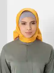 Горчичный платок шелковый на шею