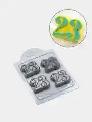 Форма пластиковая для мыла и шоколада "23 цифры, мини", 4 ячейки